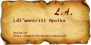 Löwentritt Apolka névjegykártya